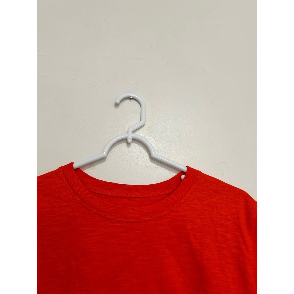 Maeve Anthropologie Orange Red Slub Knit Crop Top Crew Neck Short Sleeve Small - Picture 4 of 6